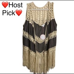 COPY - NWT Umgee Women’s Boho Sleeveless Jacket Top Large NEW